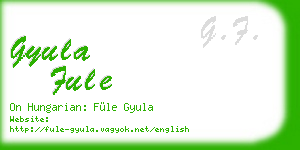 gyula fule business card