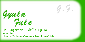 gyula fule business card